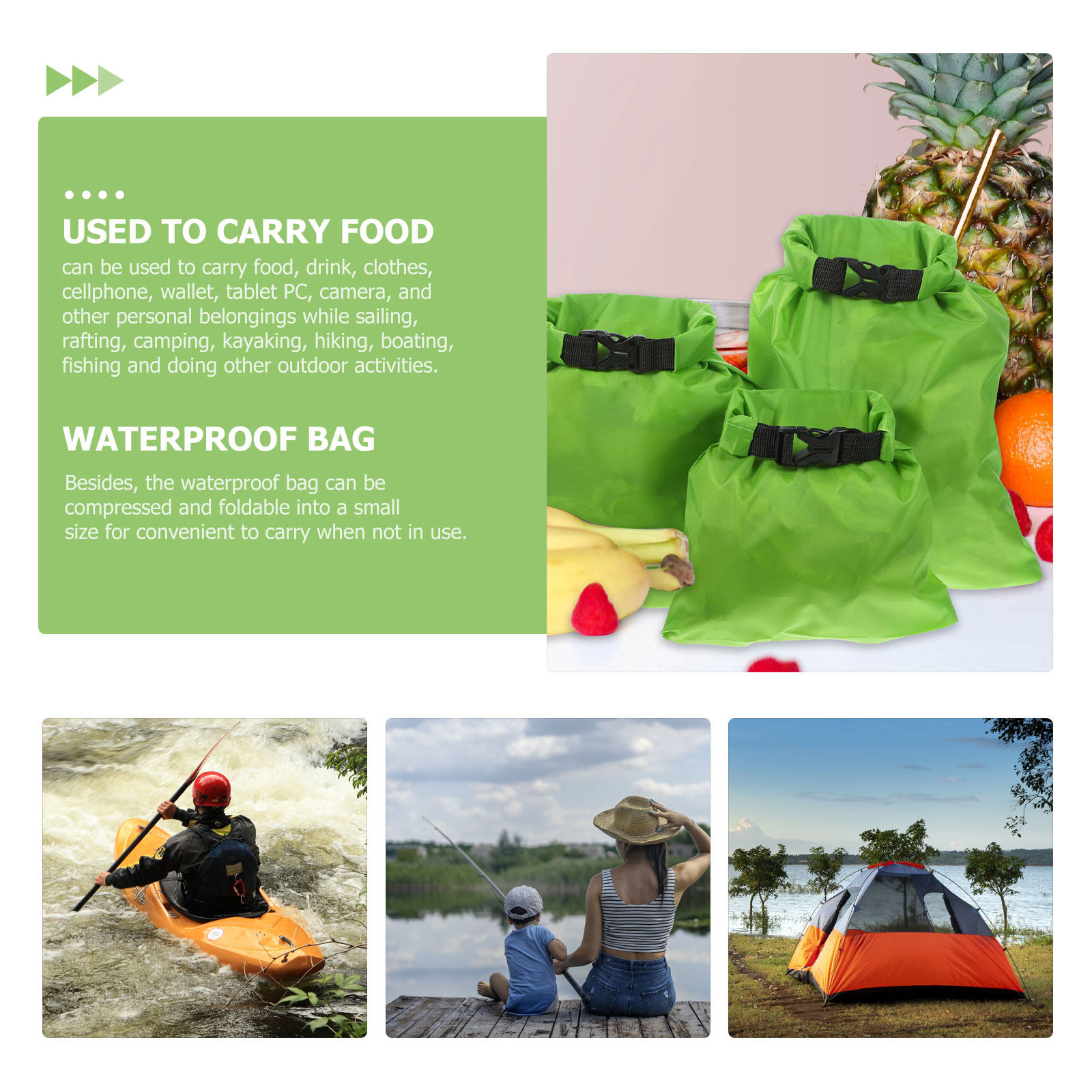 3Pcs Tas Penyimpanan Tahan Air - Fishing Kayak Storage Bag ulasan dan harga
